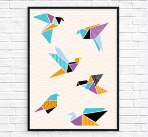 Origami Cranes Printable Wall Artwork image regarding Origami Crane Instructions Printable titled Origami Cranes Printable Wall Artwork